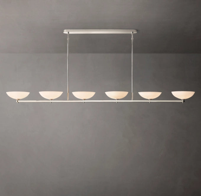 Porcelain Petal Linear LED Chandelier