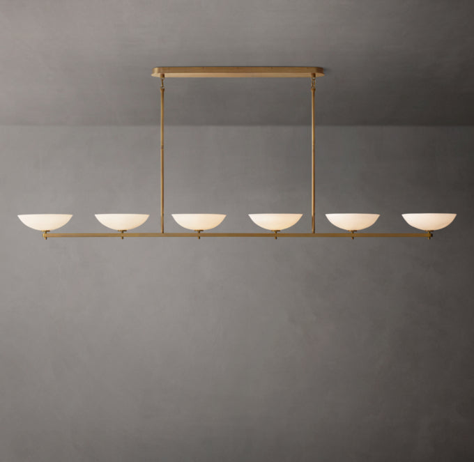 Porcelain Petal Linear LED Chandelier