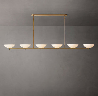 Porcelain Petal Linear LED Chandelier
