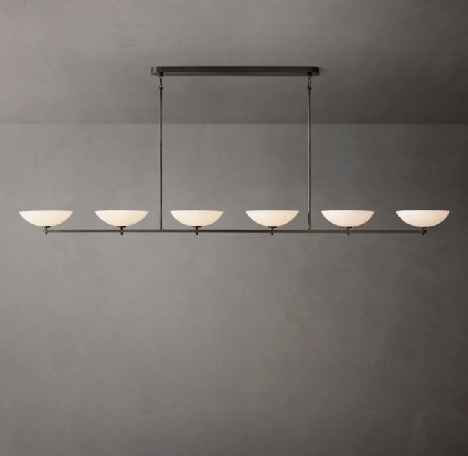 Porcelain Petal Linear LED Chandelier