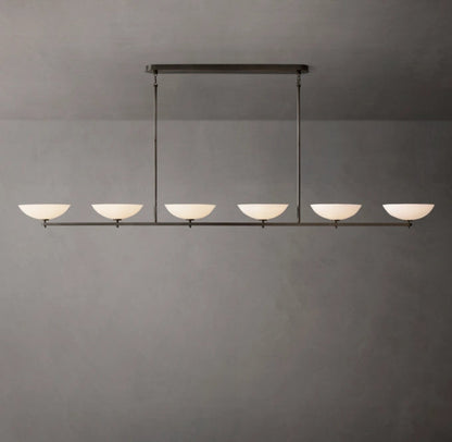 Porcelain Petal Linear LED Chandelier