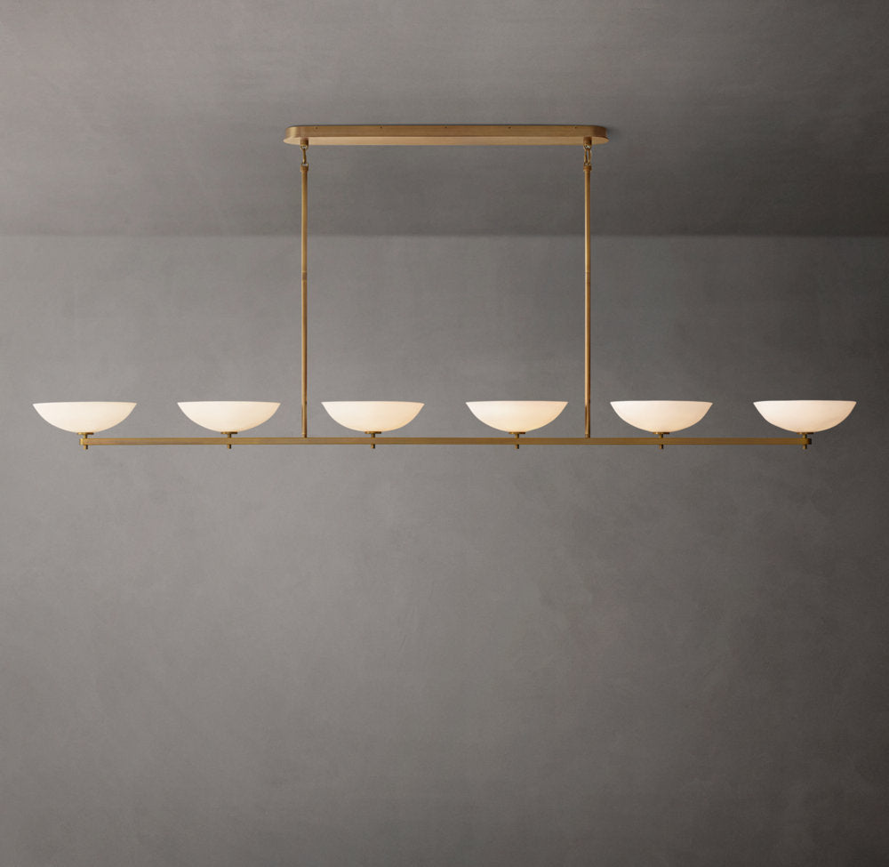 Porcelain Petal Linear LED Chandelier