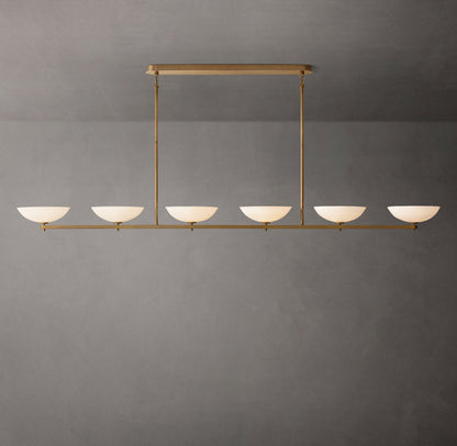 Porcelain Petal Linear LED Chandelier