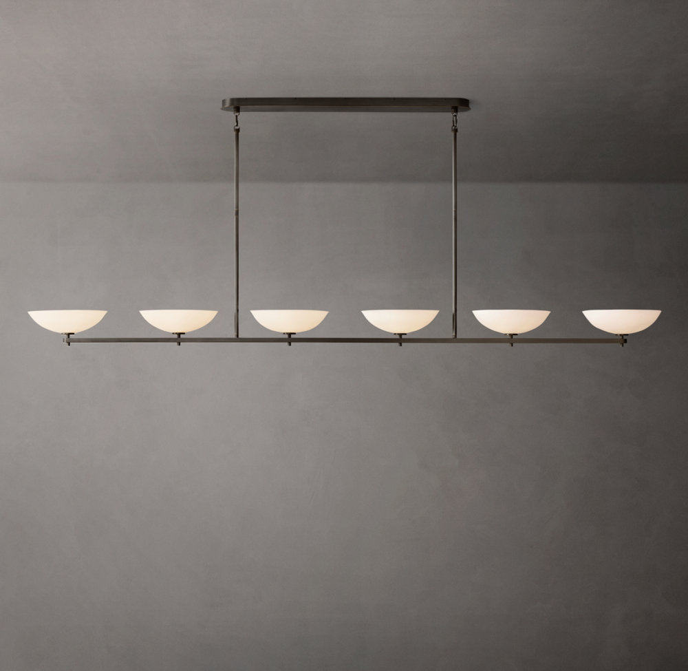 Porcelain Petal Linear LED Chandelier
