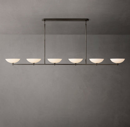 Porcelain Petal Linear LED Chandelier