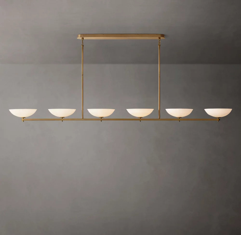 Porcelain Petal Linear LED Chandelier