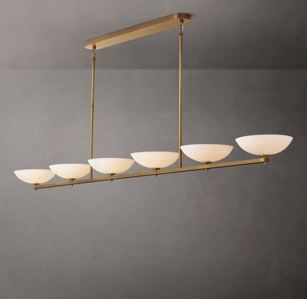 Porcelain Petal Linear LED Chandelier