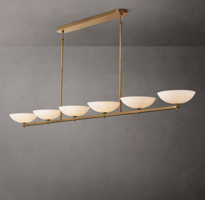 Porcelain Petal Linear LED Chandelier