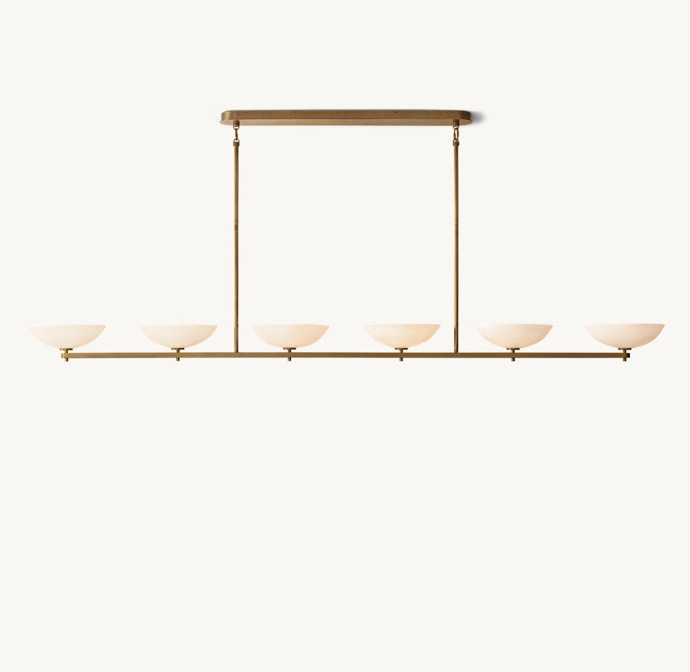 Porcelain Petal Linear LED Chandelier