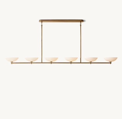 Porcelain Petal Linear LED Chandelier