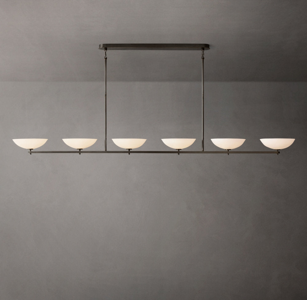 Porcelain Petal Linear LED Chandelier