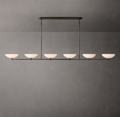 Porcelain Petal Linear LED Chandelier