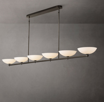 Porcelain Petal Linear LED Chandelier