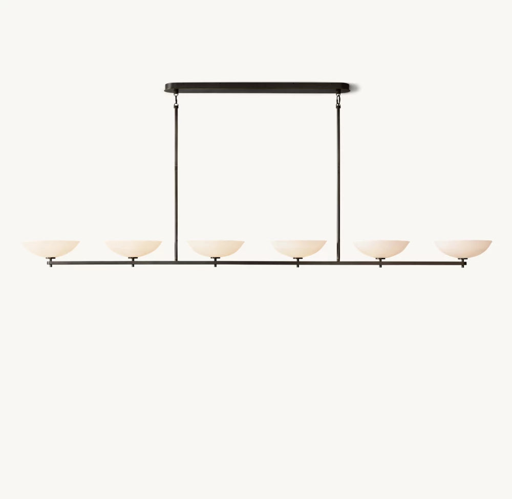 Porcelain Petal Linear LED Chandelier