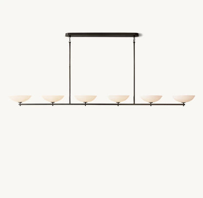 Porcelain Petal Linear LED Chandelier