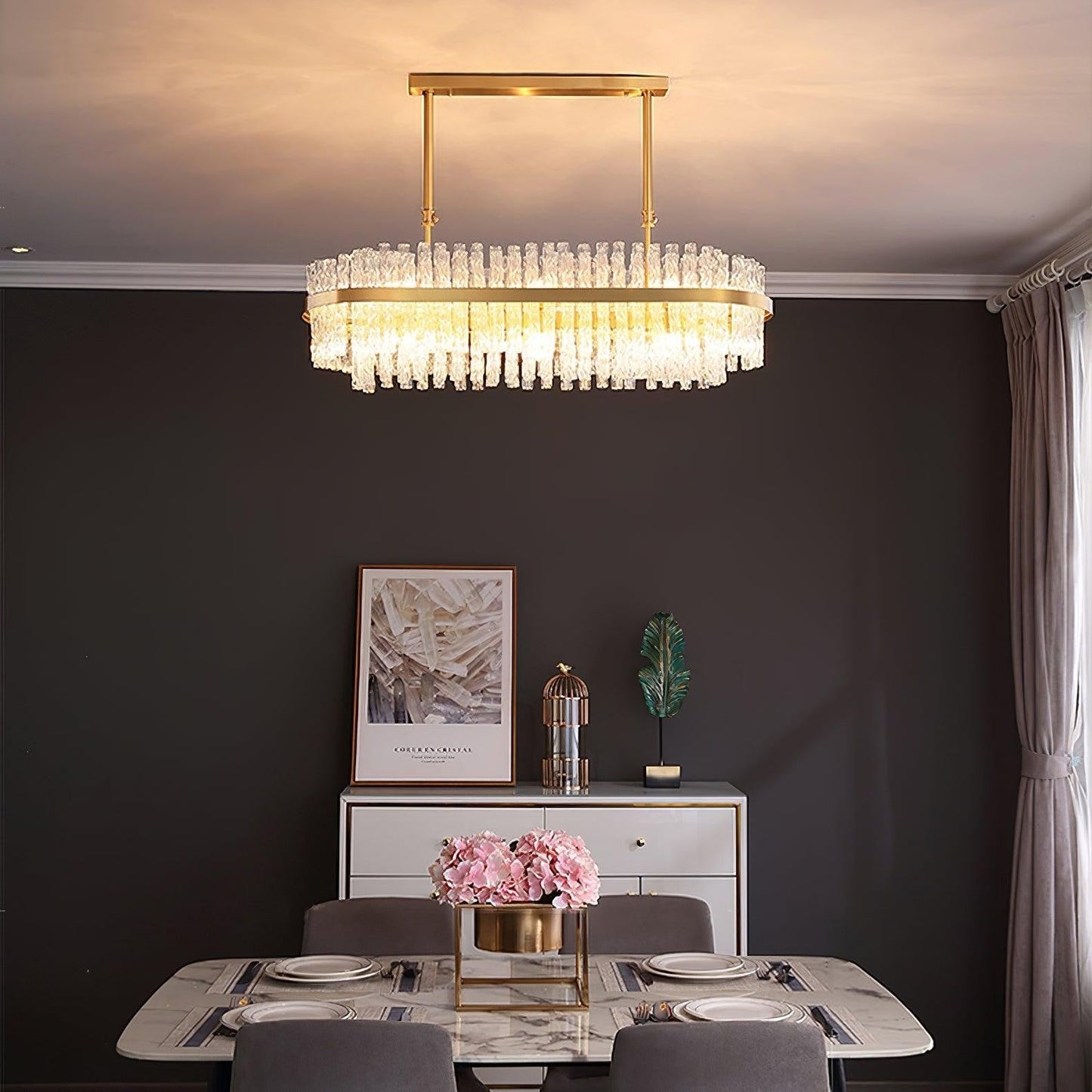 Radiant Crystal Rod Chandelier