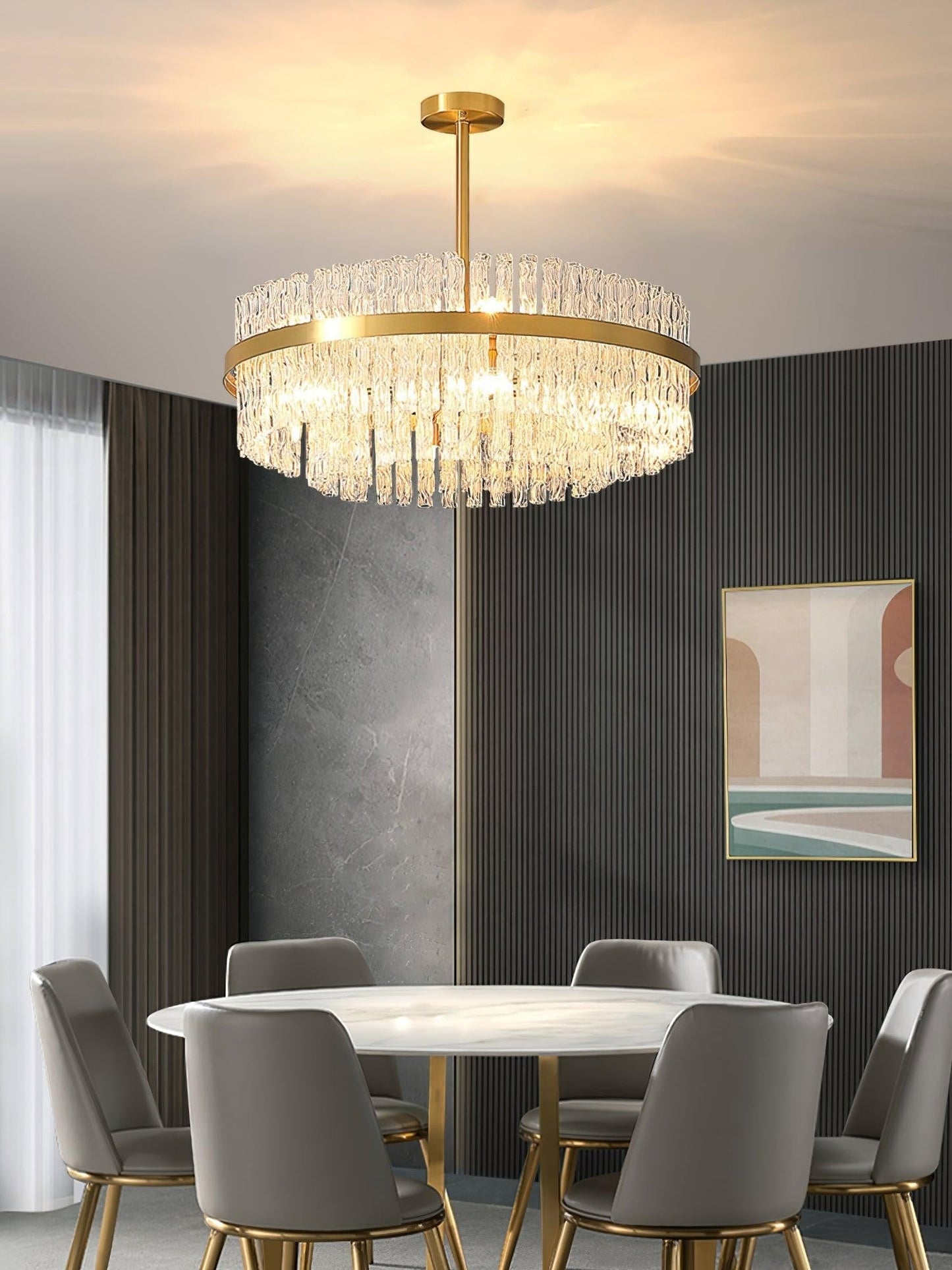 Radiant Crystal Rod Chandelier