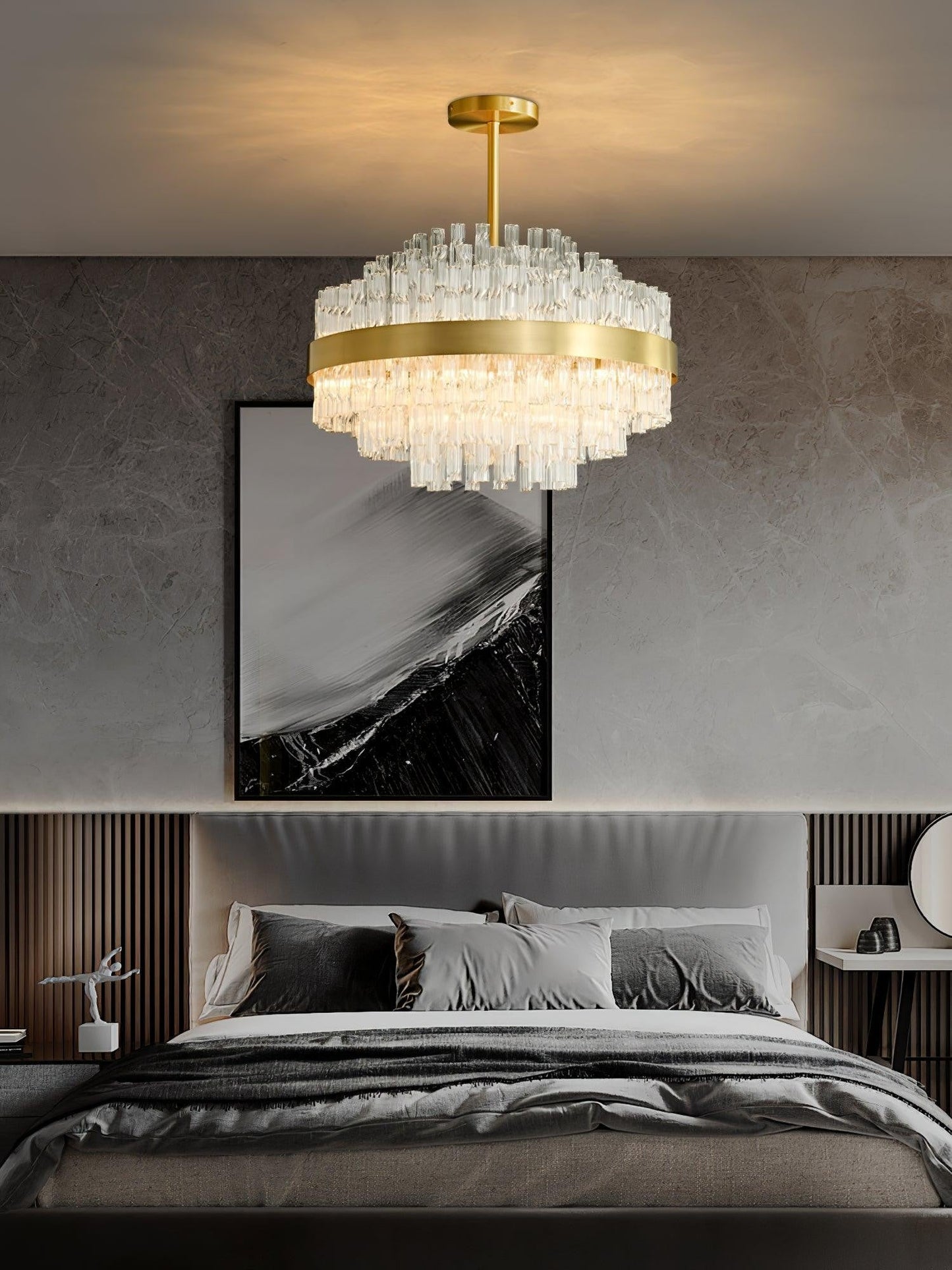 Radiant Crystal Rod Chandelier