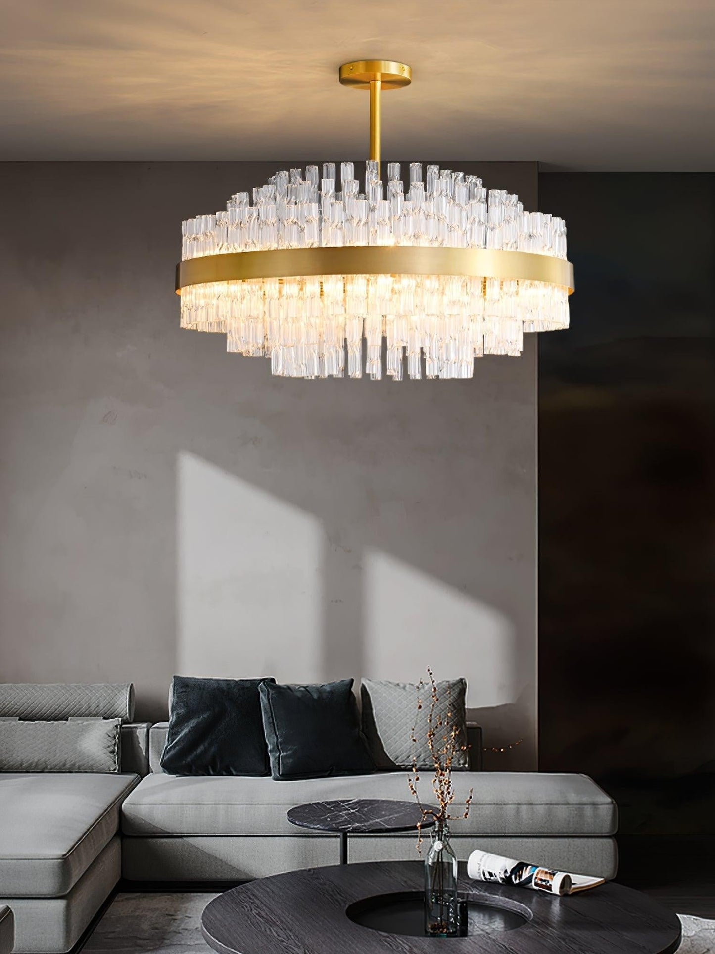 Radiant Crystal Rod Chandelier