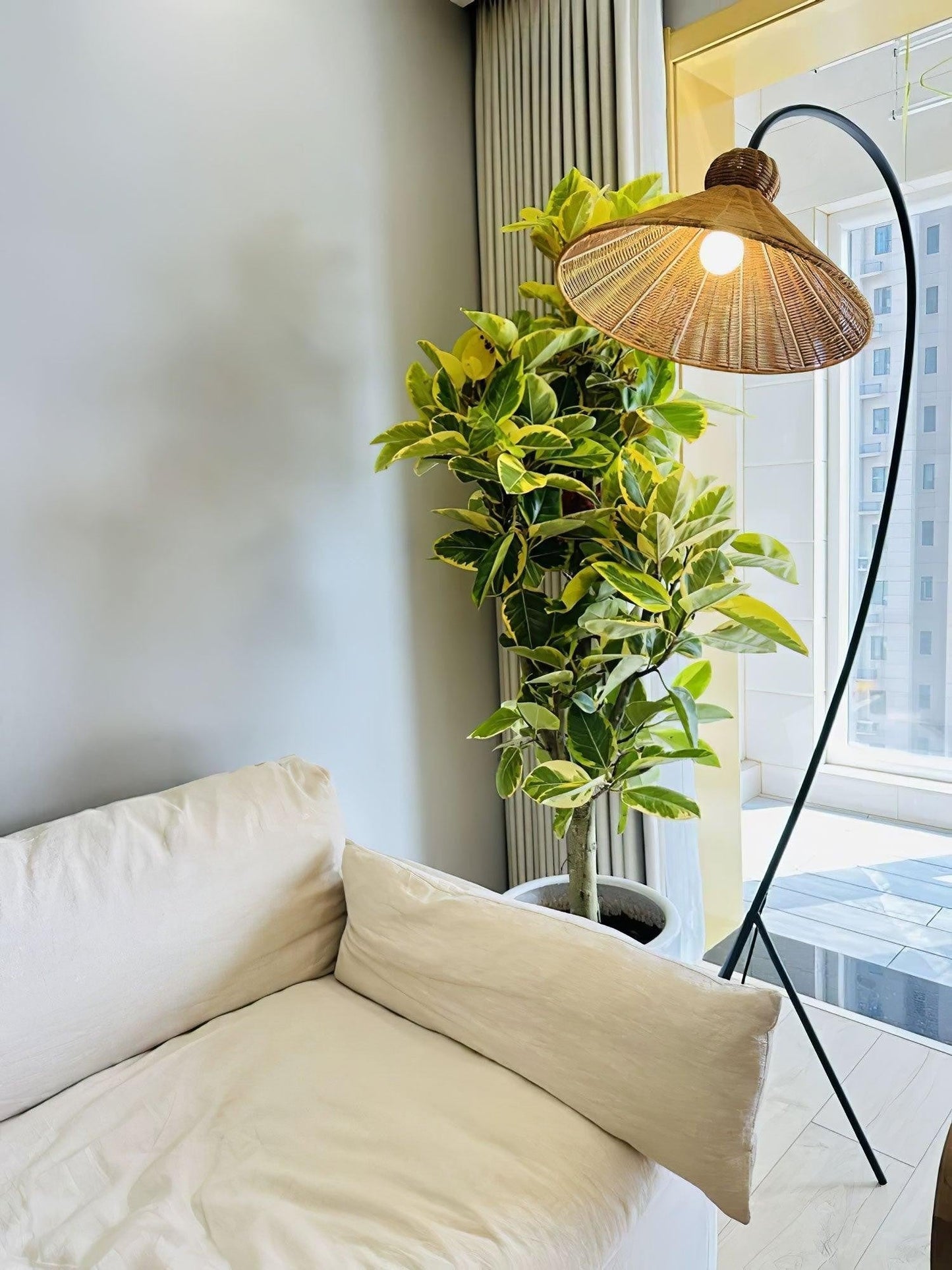 Ravena Woven Rattan Floor Lamp