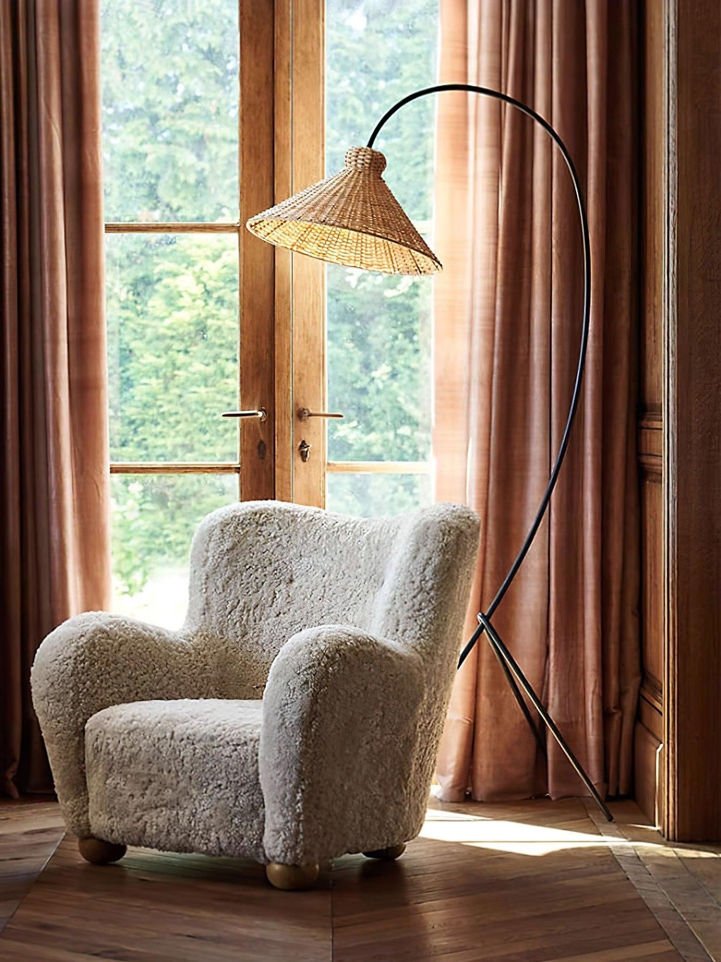 Ravena Woven Rattan Floor Lamp
