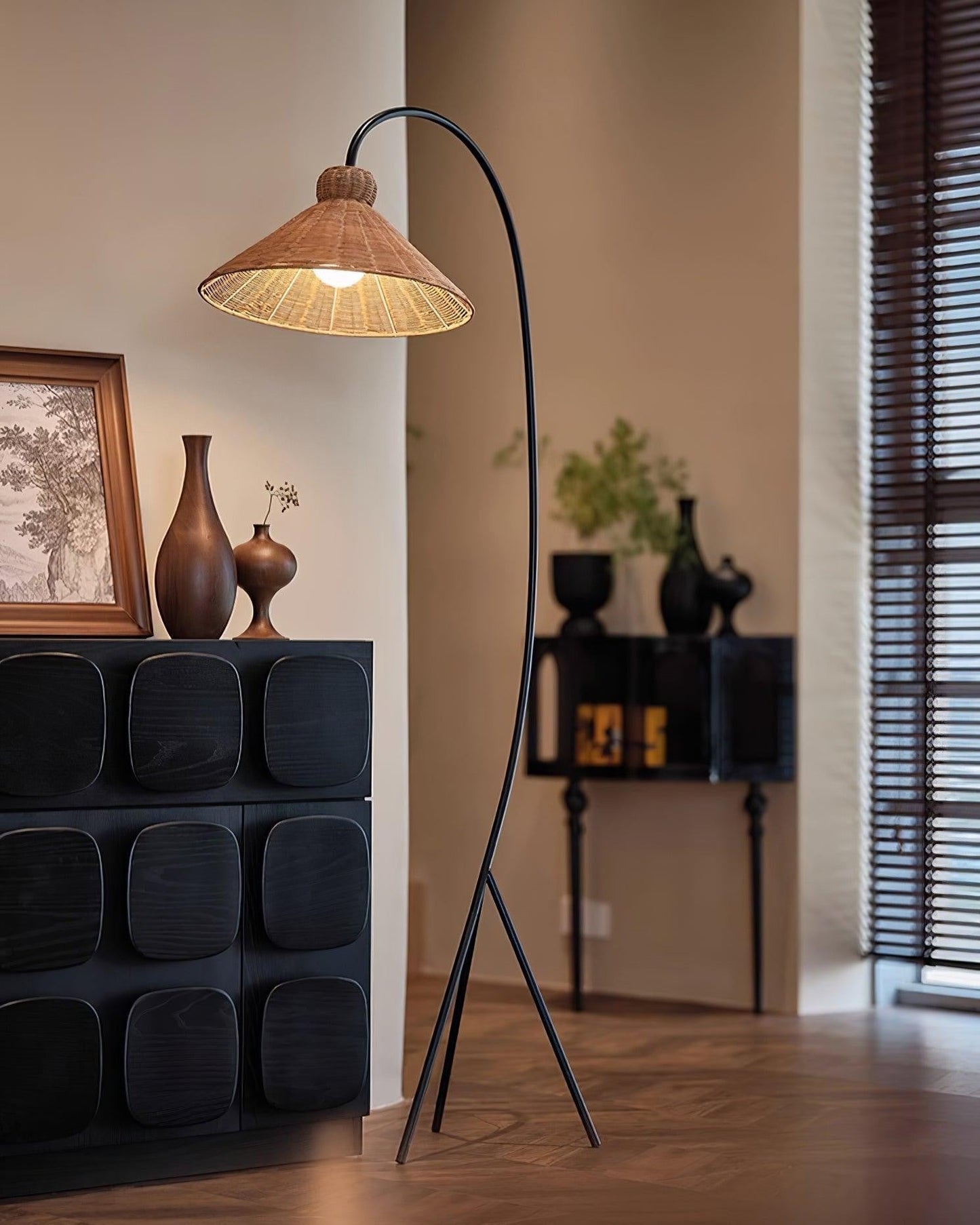Ravena Woven Rattan Floor Lamp
