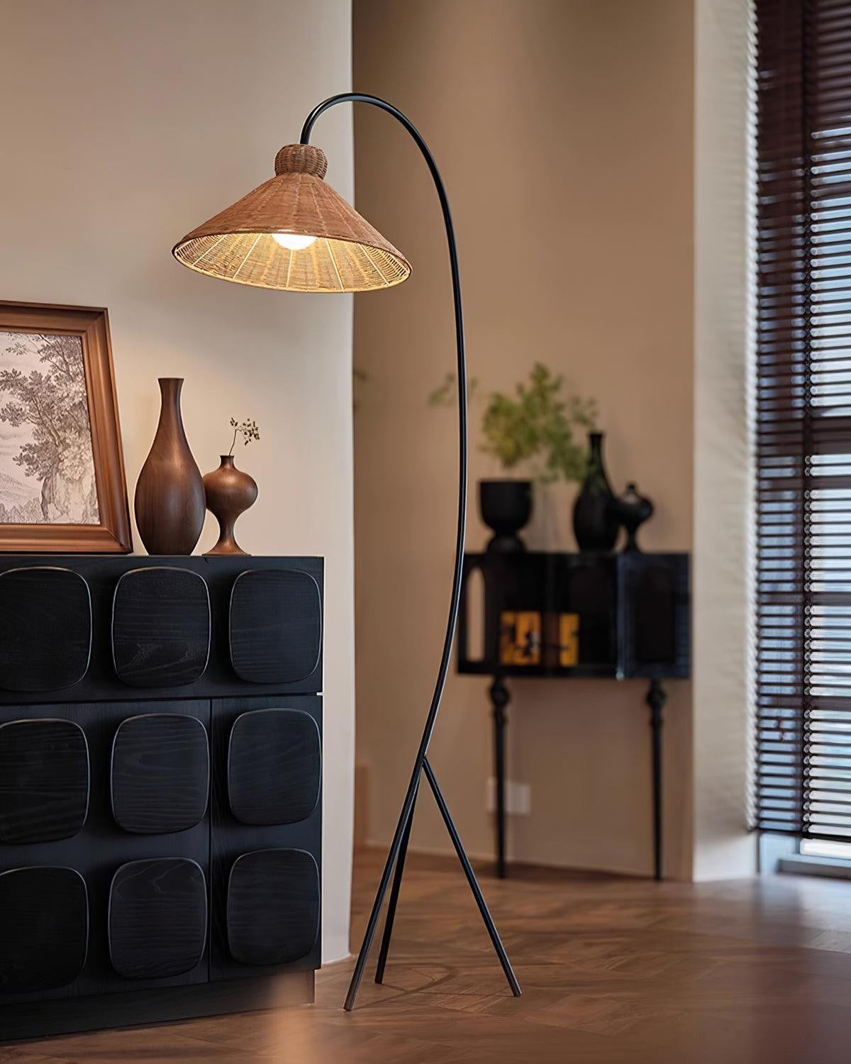 Ravena Woven Rattan Floor Lamp