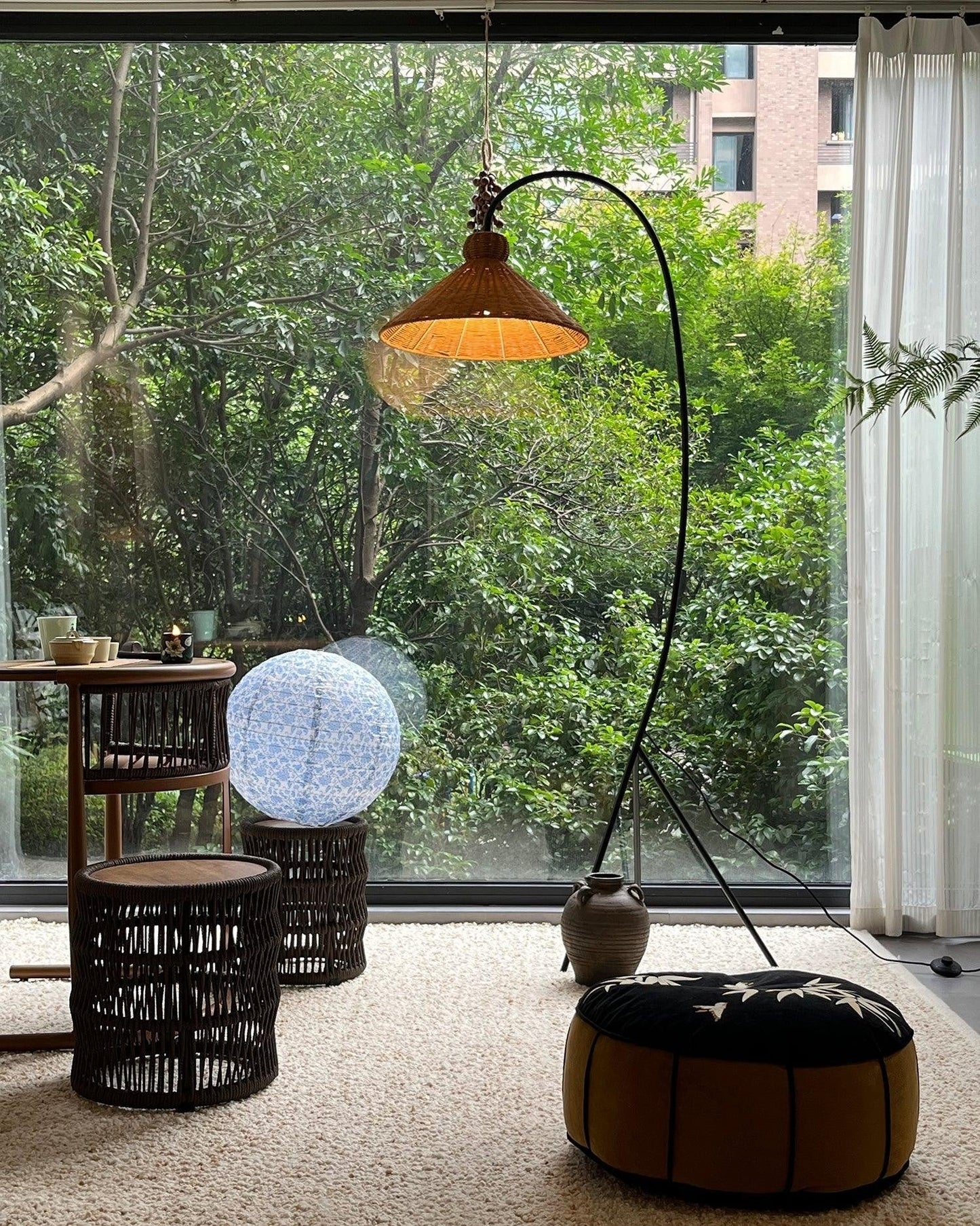 Ravena Woven Rattan Floor Lamp