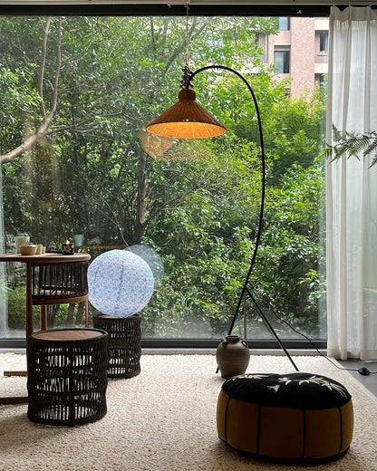 Ravena Woven Rattan Floor Lamp