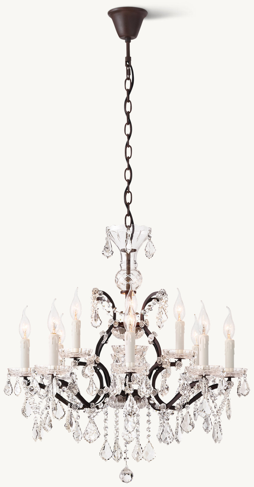 Regency Crystal Scroll Chandelier