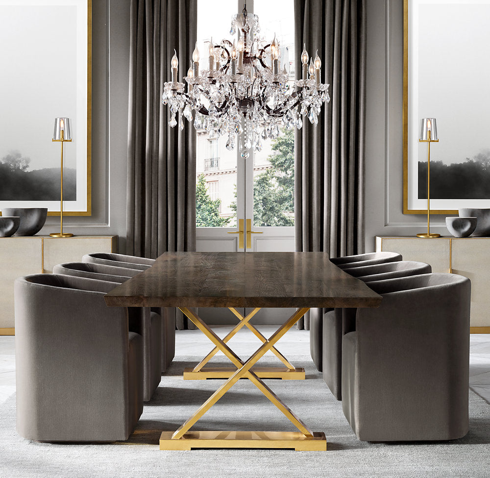 Regency Crystal Scroll Chandelier