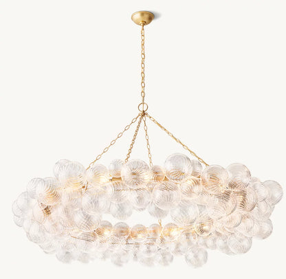 Rippled Glass Orb Ring Chandelier