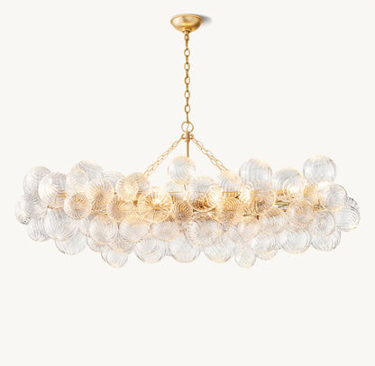 Rippled Orb Linear Chandelier