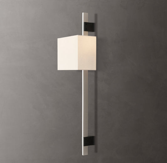 Riveted Brass Rectangular Shade Sconce