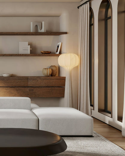 Serena Silk Halo Floor Lamp