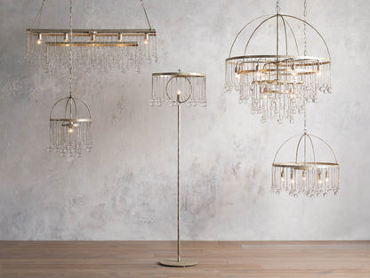Silver Crystal Cage Chandelier