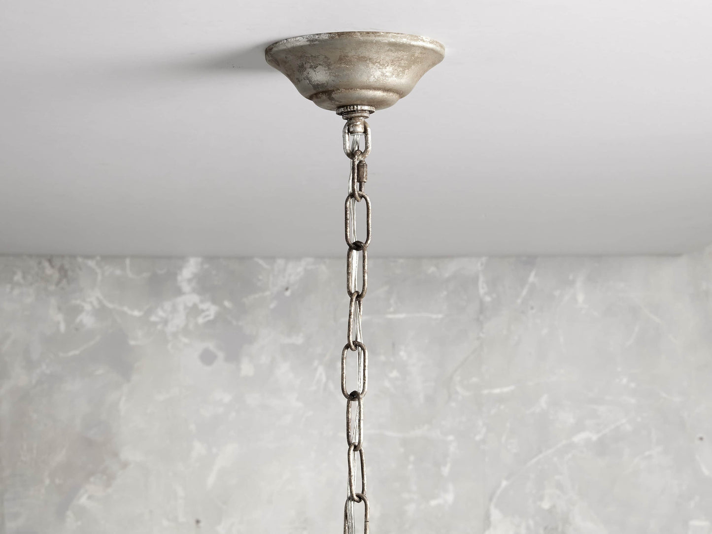 Silver Crystal Cage Chandelier