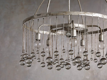 Silver Crystal Cage Chandelier