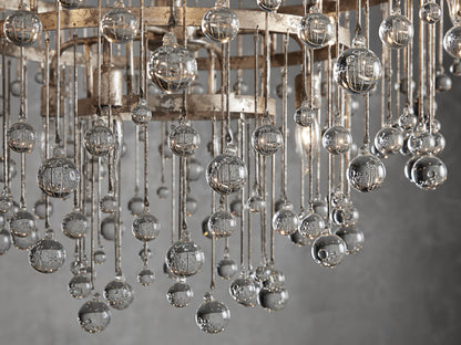 Silver Crystal Cage Chandelier