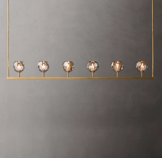 Smoke Crystal Sphere Beam Chandelier