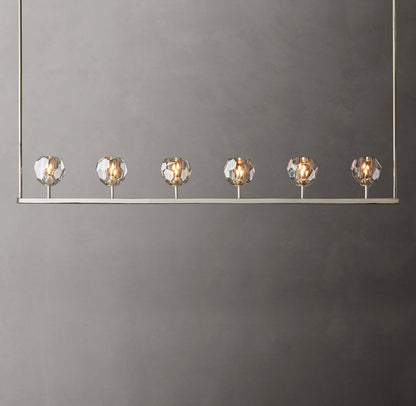 Smoke Crystal Sphere Beam Chandelier