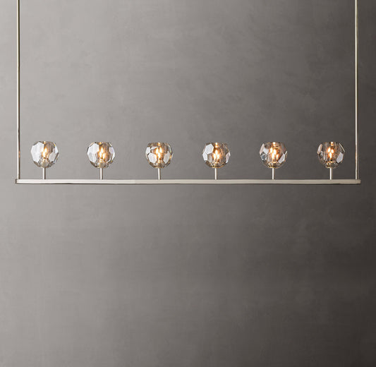 Smoke Crystal Sphere Beam Chandelier