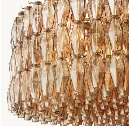 Smoke Glass Polyhedron Crown Chandelier