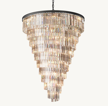 Spiral Optical Prism Tower Chandelier