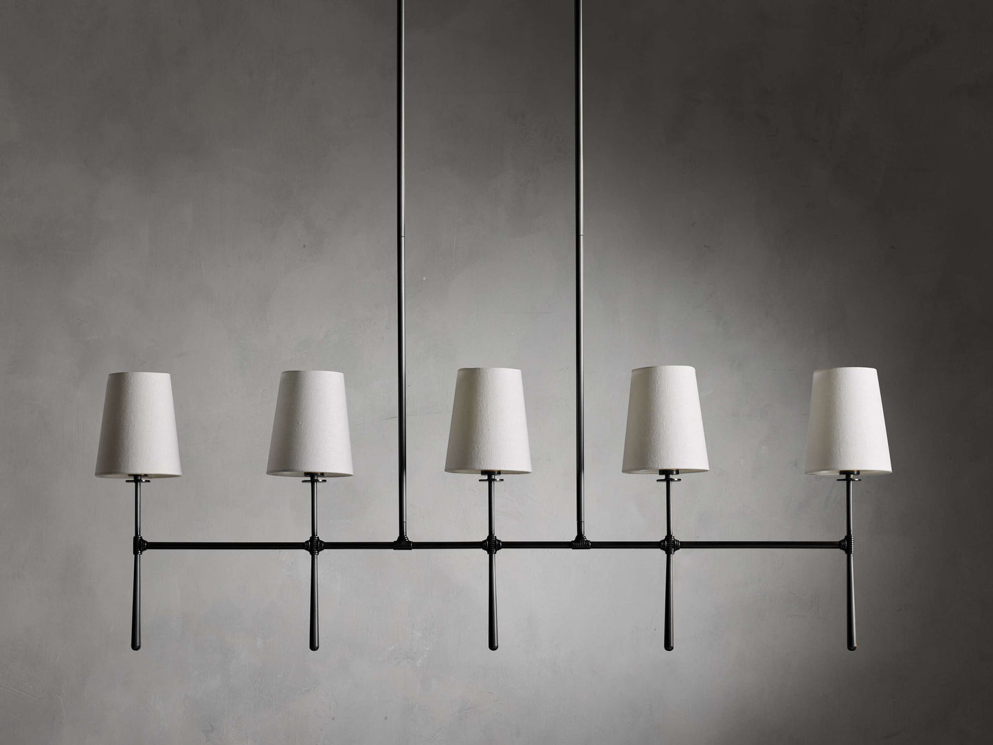 Tapered Linen Torch Island Chandelier