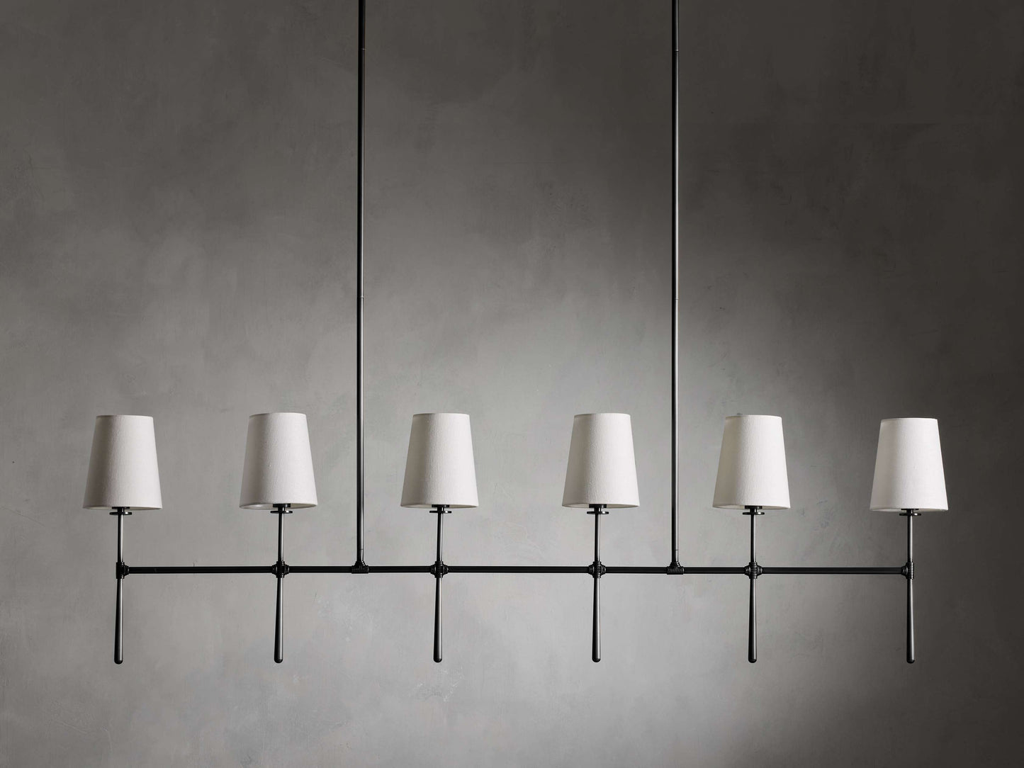 Tapered Linen Torch Island Chandelier