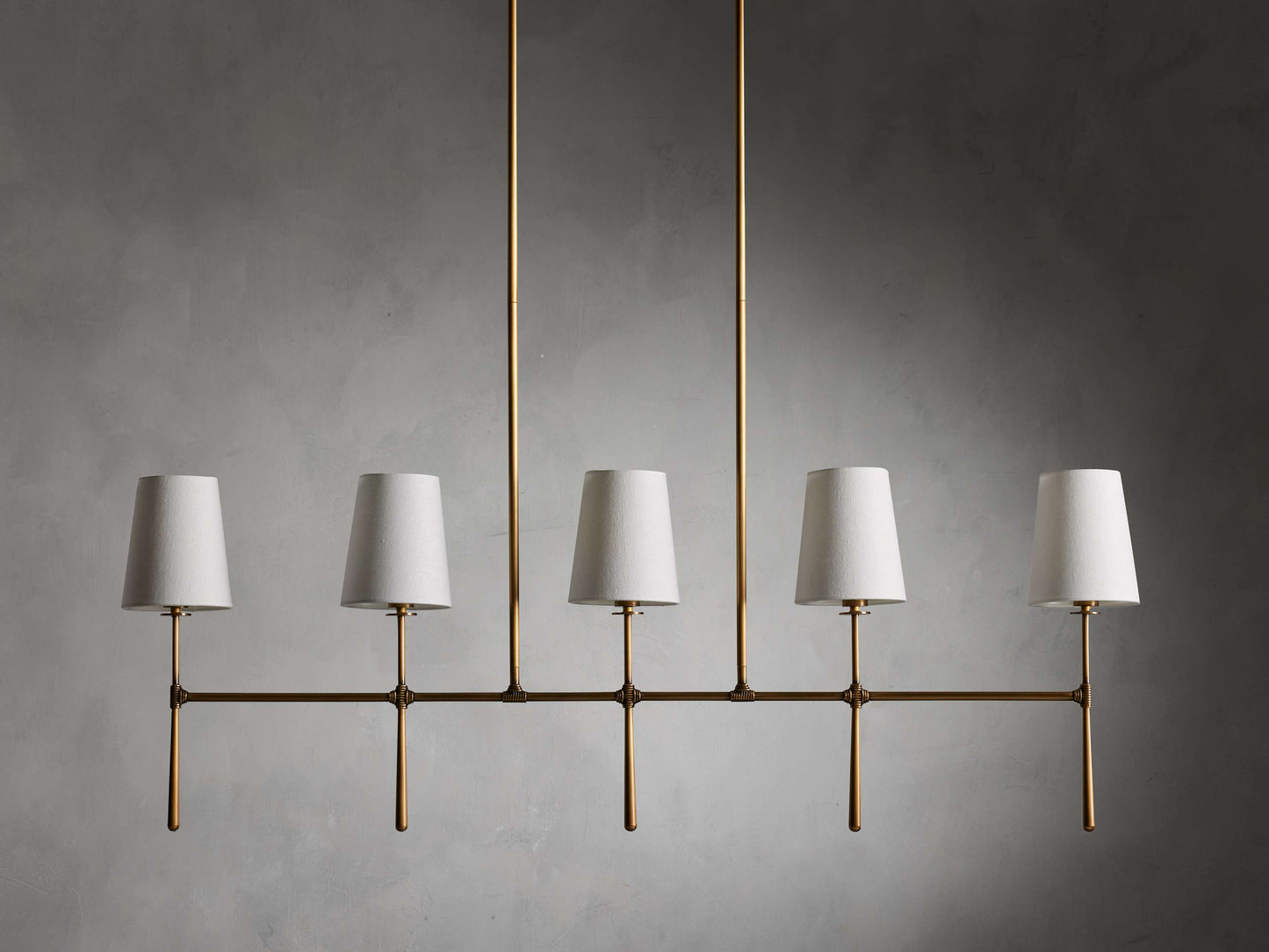 Tapered Linen Torch Island Chandelier
