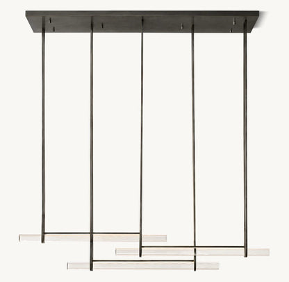 Triple Crystal Beam LED Chandelier