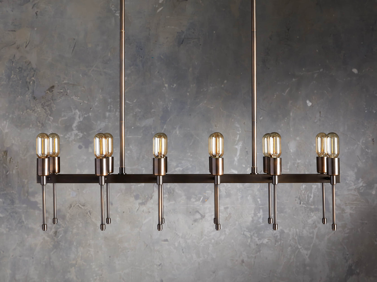 Weathered Brass Industrial Chandelier