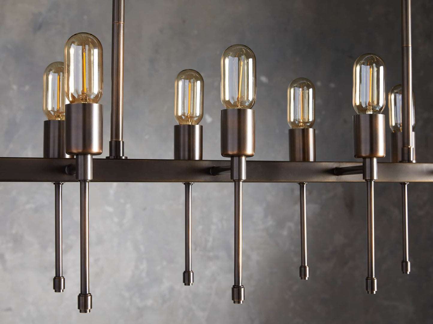 Weathered Brass Industrial Chandelier